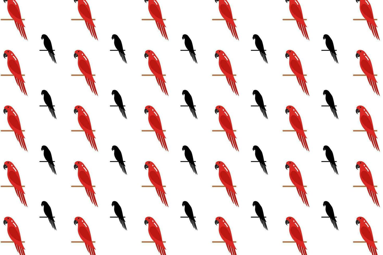 Flat Parrot Bird Pattern Background vector