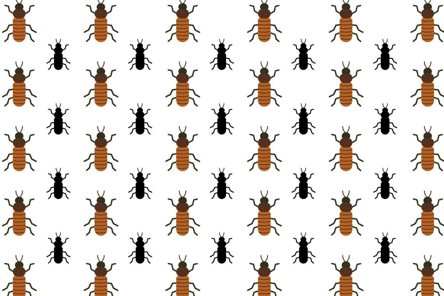 Flat Roach Insect Pattern Background vector