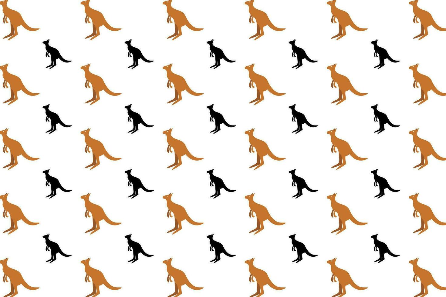 Flat Wallaby Mammal Pattern Background vector
