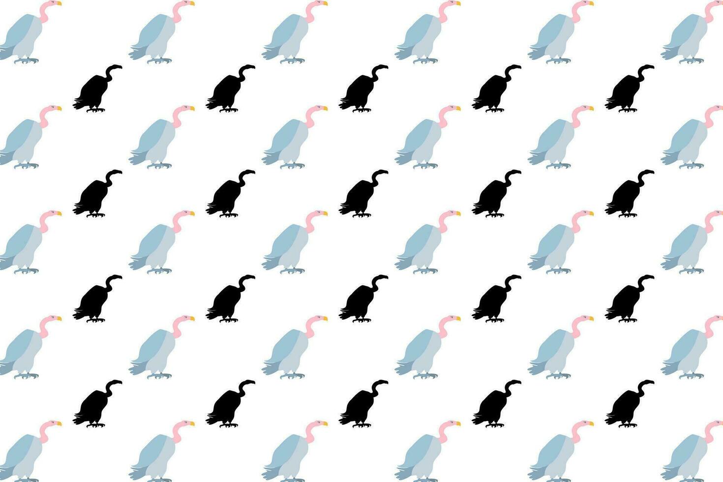 Flat Vulture Bird Pattern Background vector