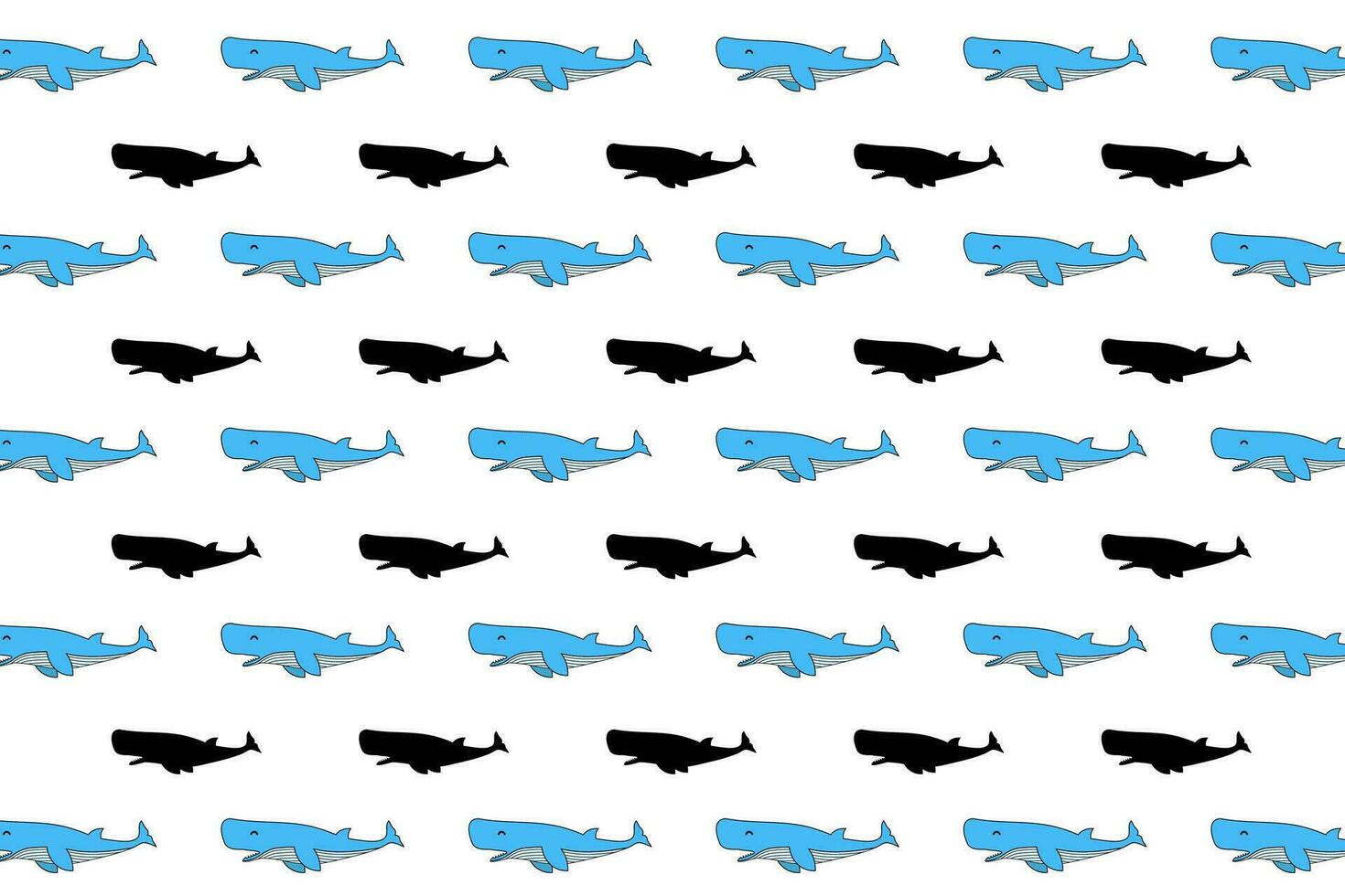 Flat Sperm Whale Pattern Background vector