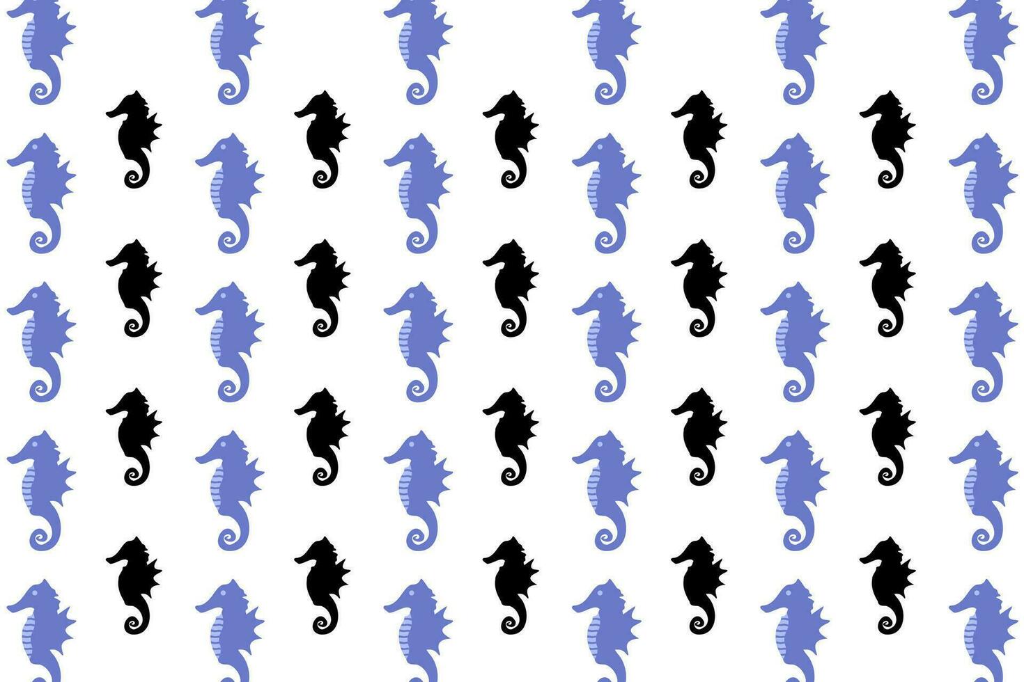 Flat Sea Horse Animal Pattern Background vector