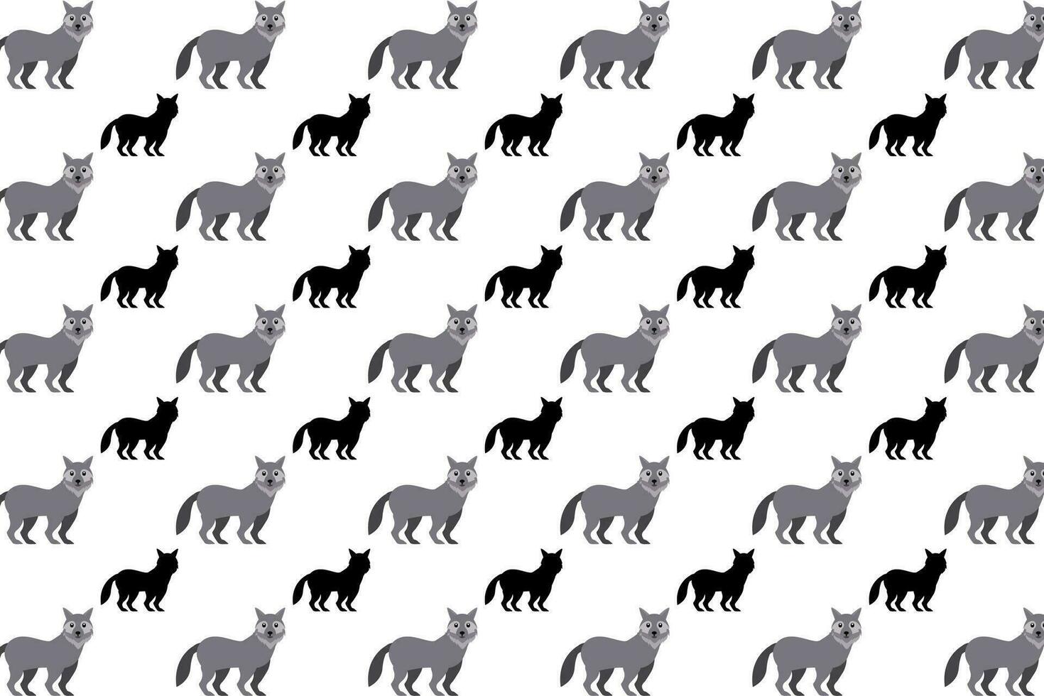 Flat Wolf Animal Pattern Background vector