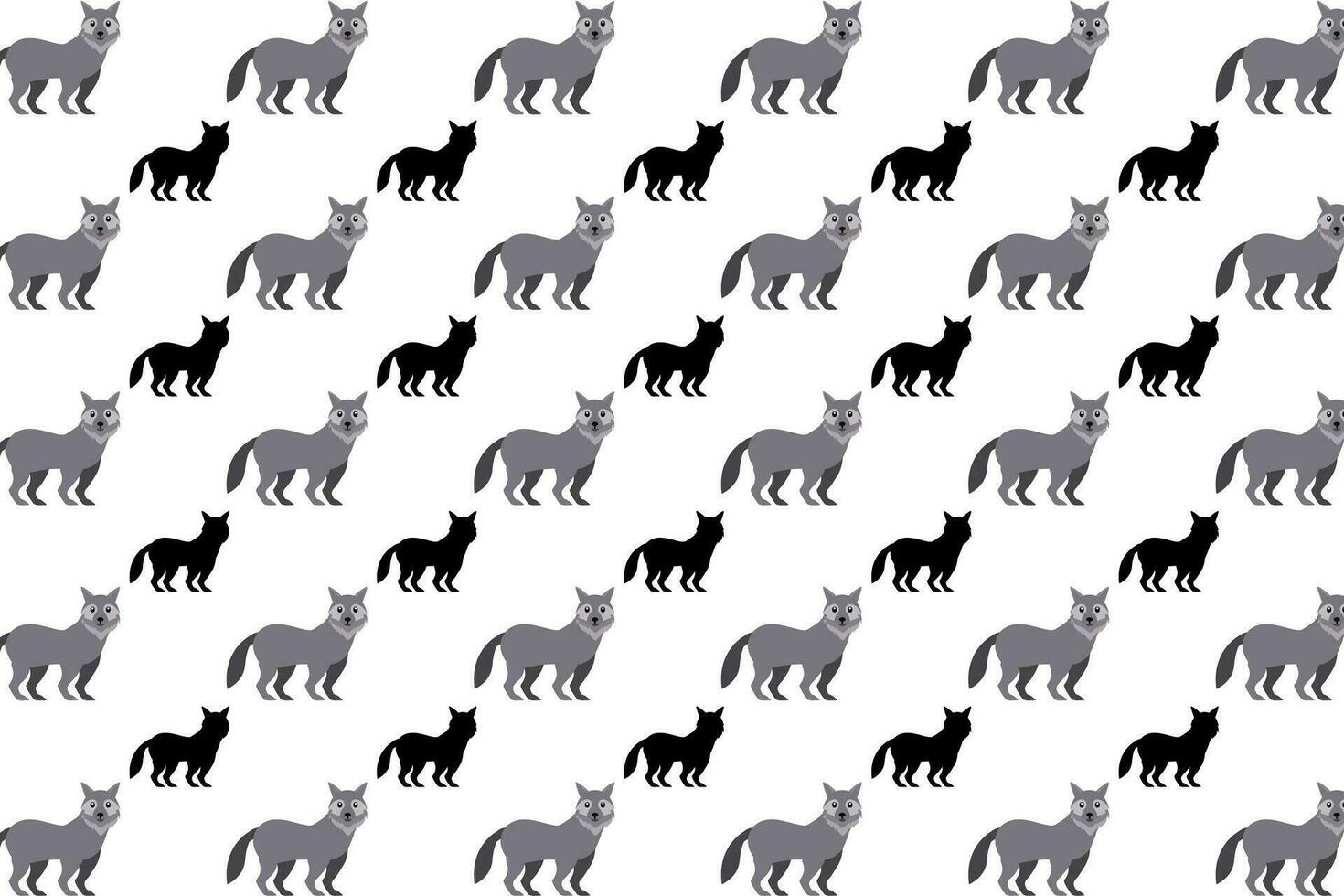 Flat Wolf Animal Pattern Background vector