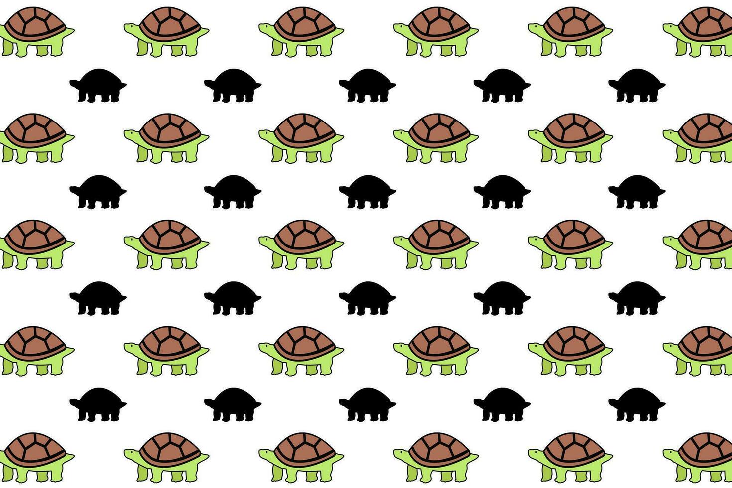 Flat Turtle Animal Pattern Background vector
