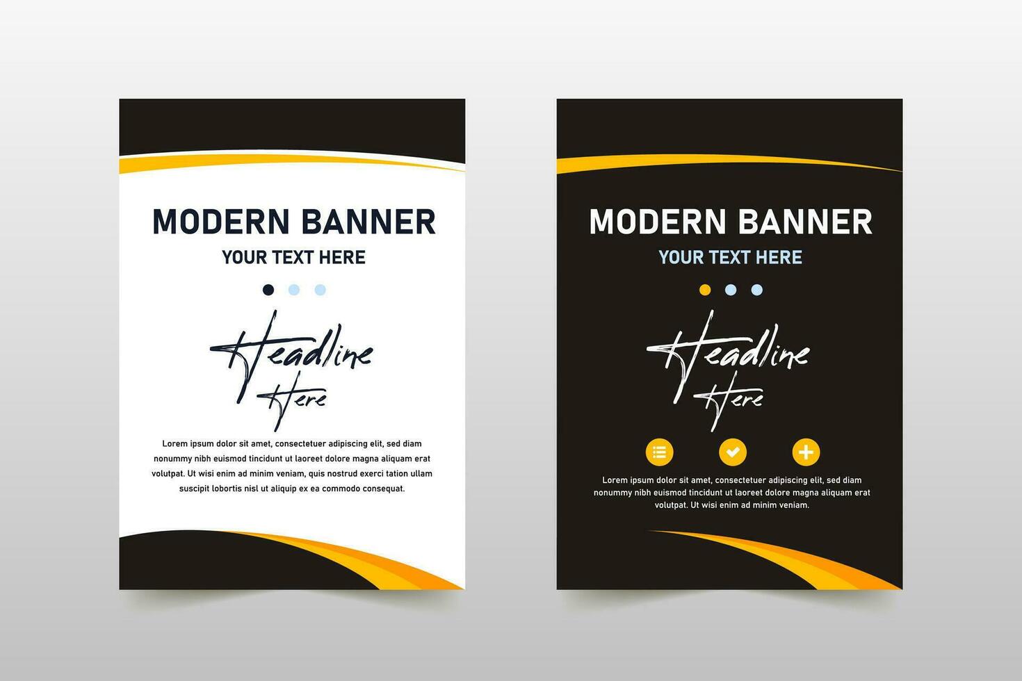 Modern Abstract Black and Yellow Curved Banner Template vector