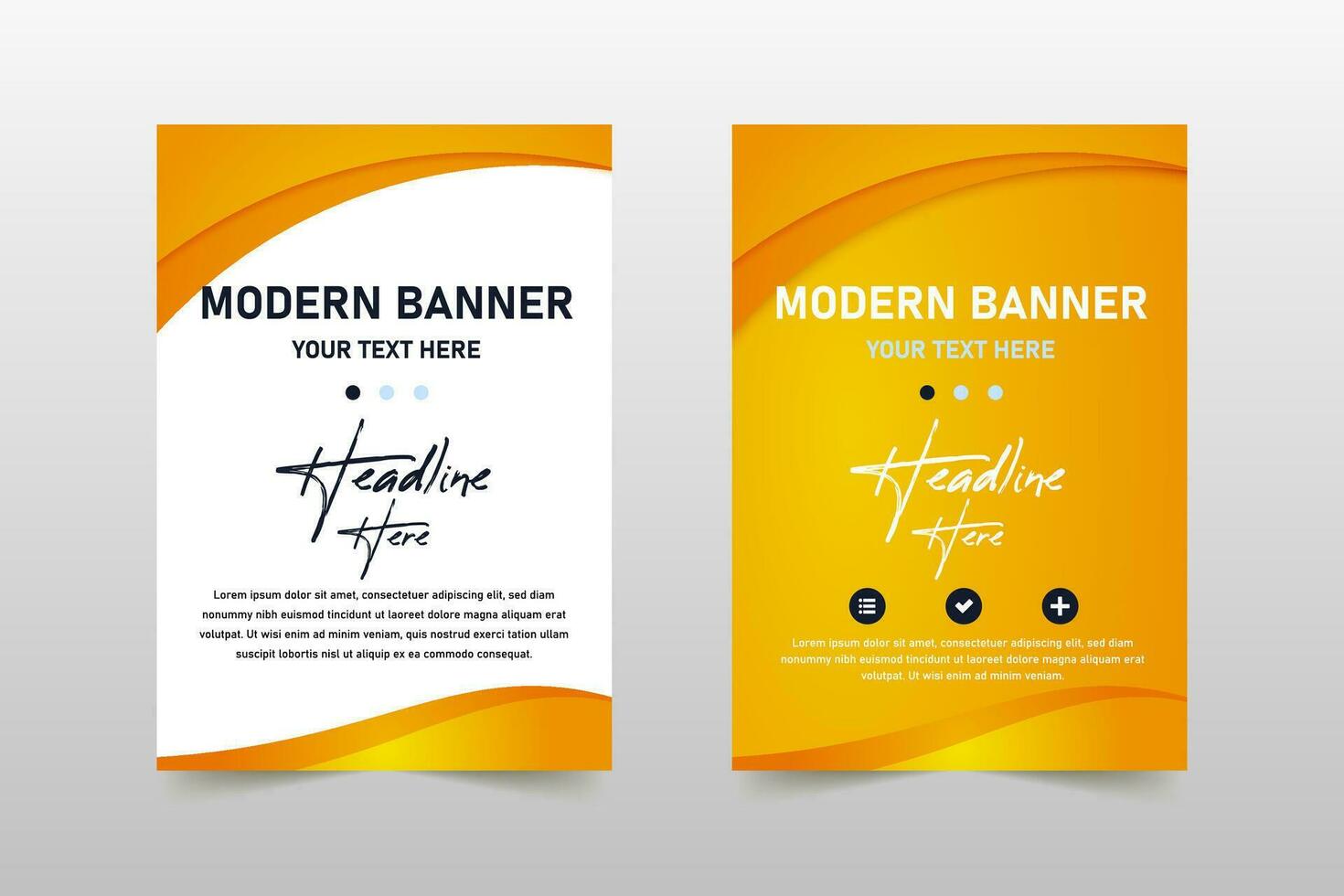 Modern Abstract Curved Orange Banner Template vector
