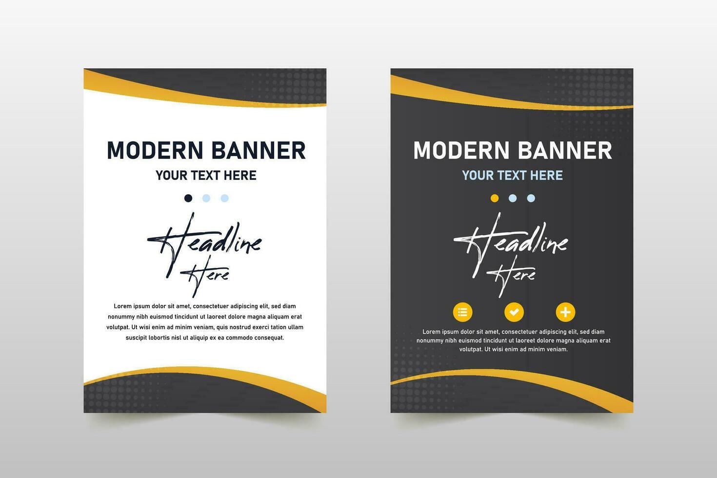 Minimal Black and Yellow Banner Template With Dots vector