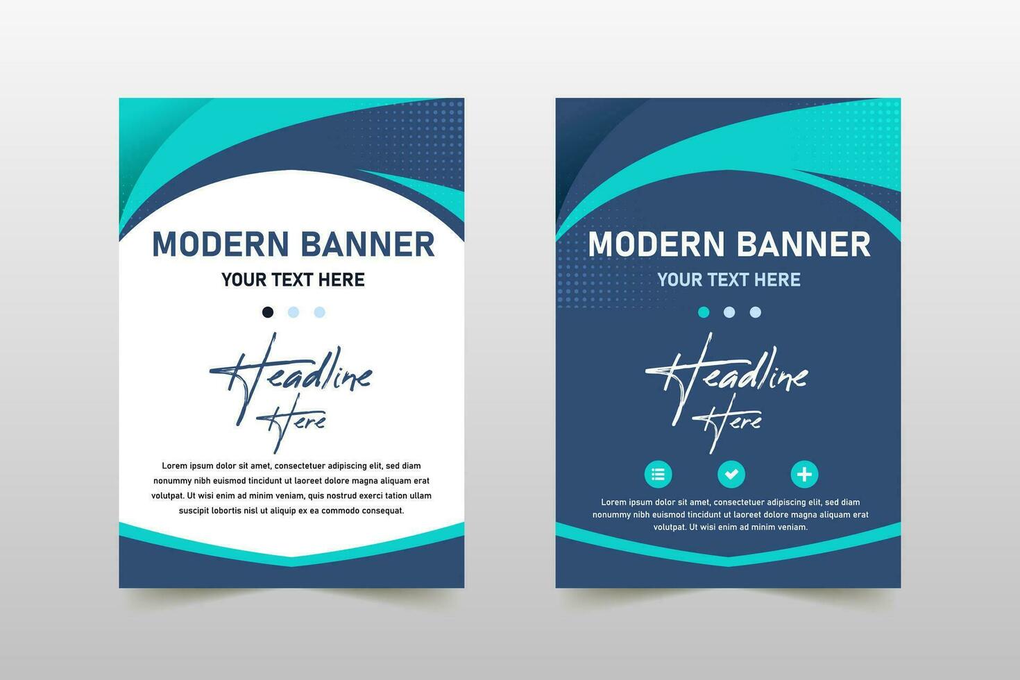 Modern Abstract Blue Curves Banner Template vector