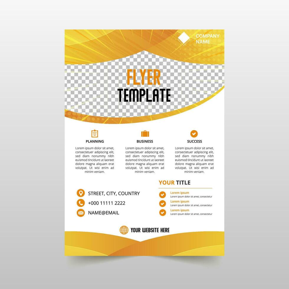 Minimal Yellow Orange Comic Flyer Template vector