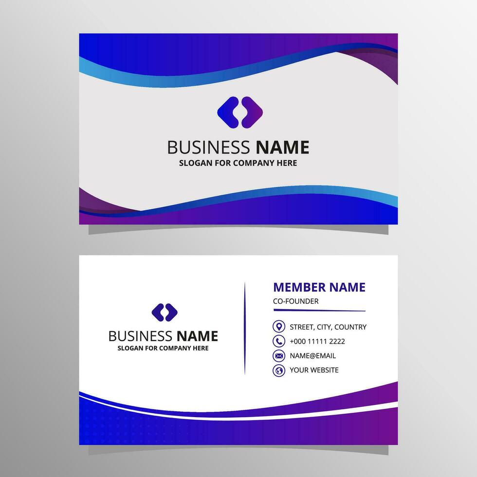 Modern Blue and Purple Business Card With Curves vector