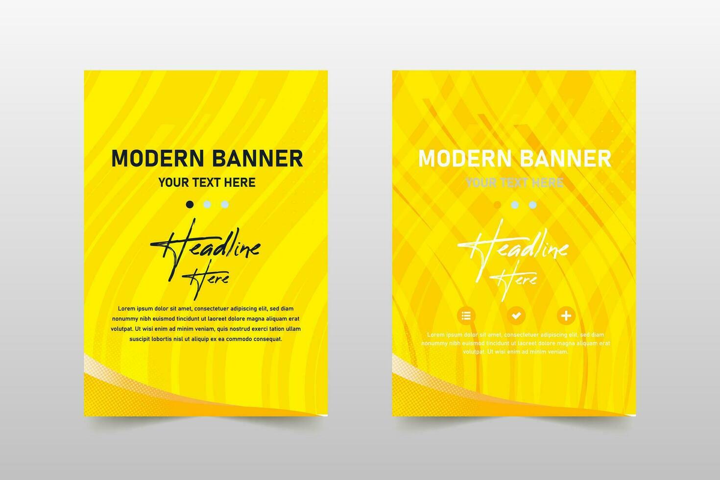 Modern Abstract Striped Yellow Banner Template vector