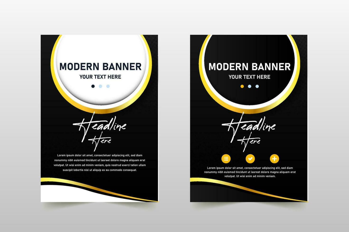 Modern Black Luxury Business Banner Template With Circle vector