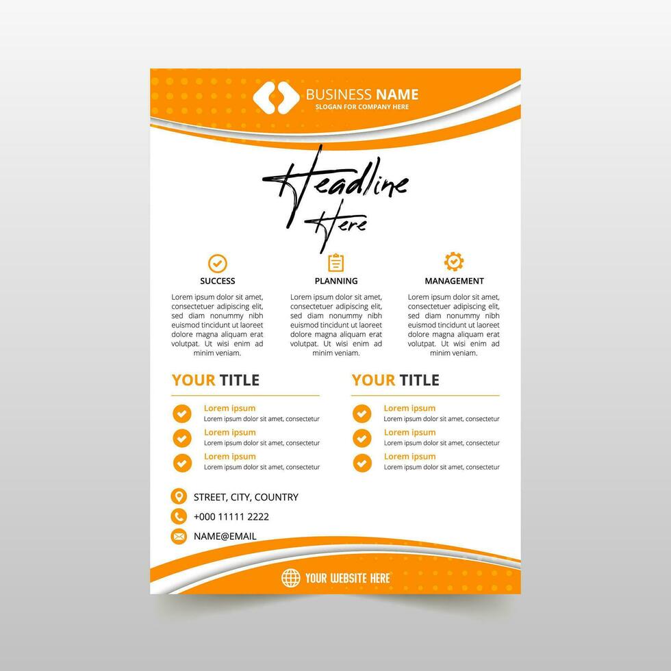 Modern Blue and Yellow Curved Business Flyer Template vector