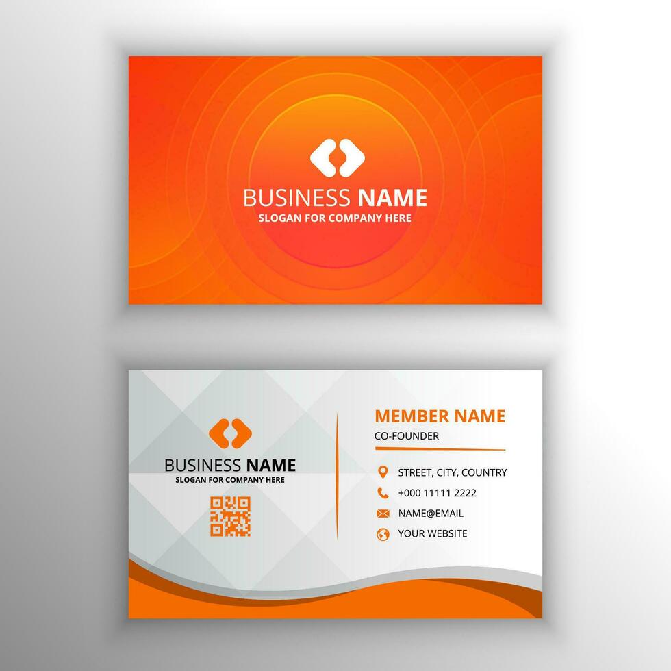 Gradient Abstract Orange Business Card With Circles vector