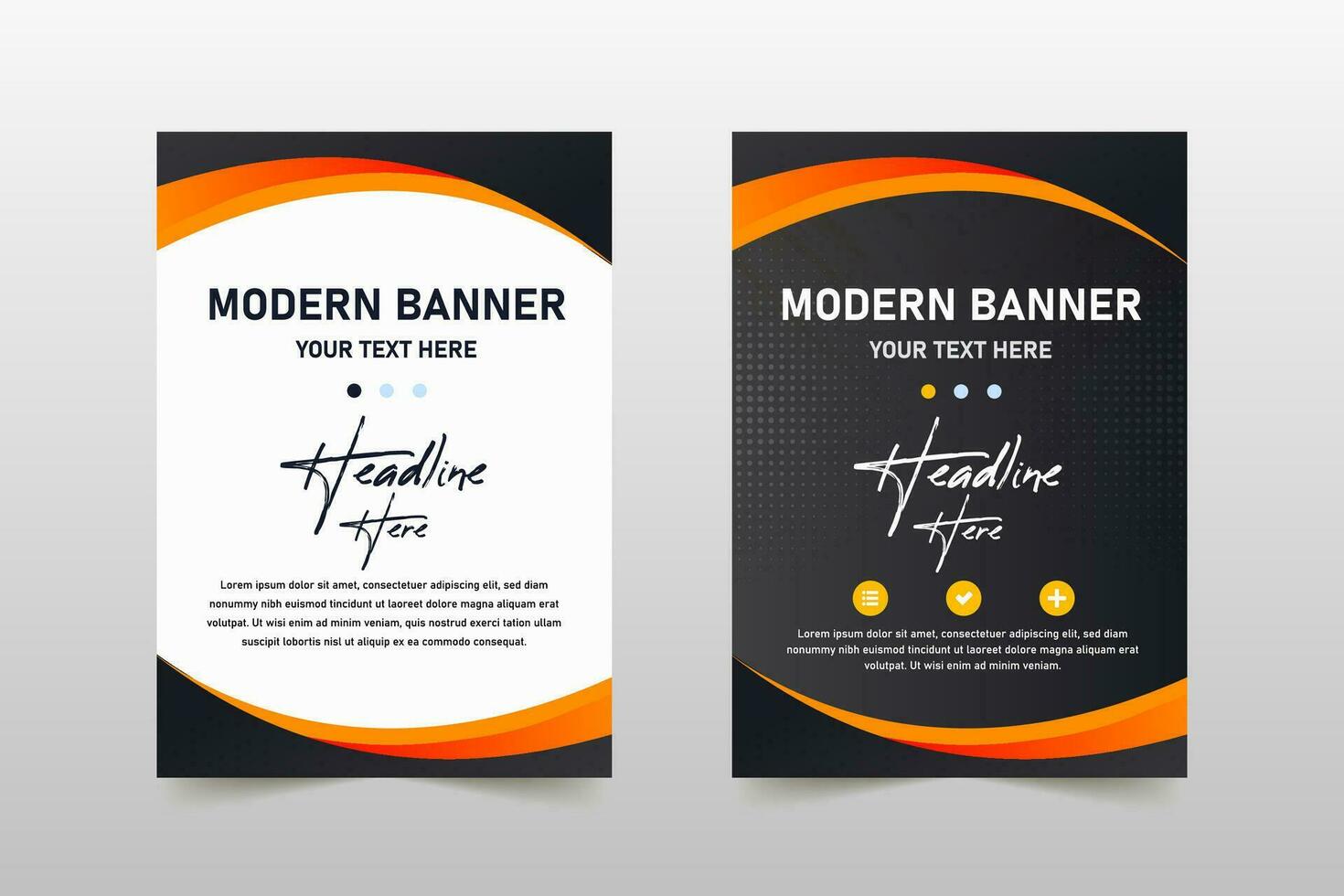 Modern Curved Black and Orange Business Banner Template 25846958 Vector