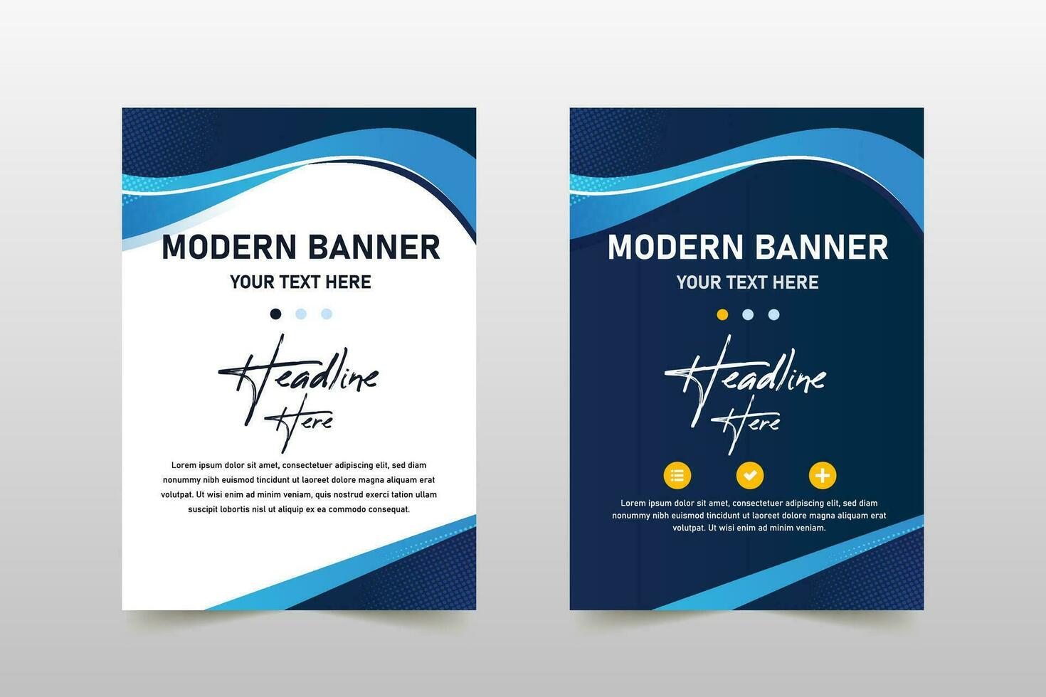 Modern Blue Wavy Business Banner Template vector
