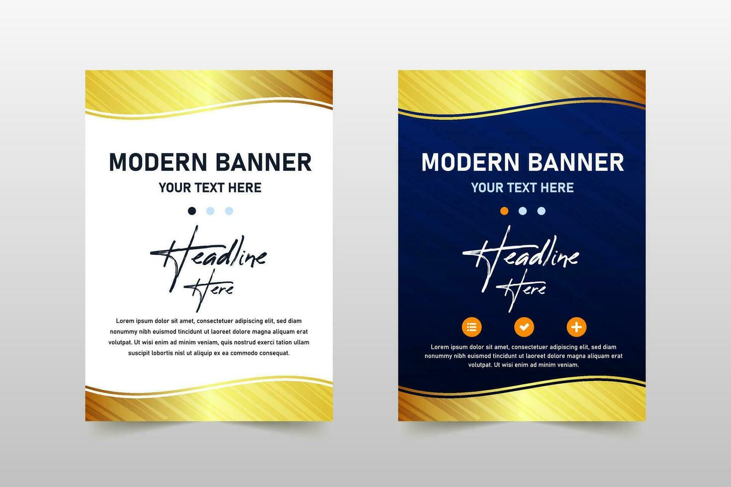 Modern Golden Blue Striped Banner Template vector