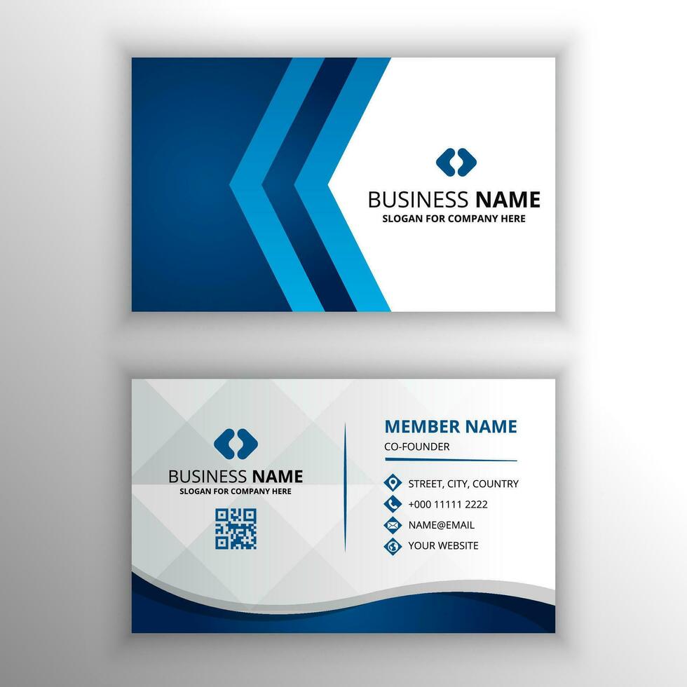 Modern Gradient Blue Business Card Template vector