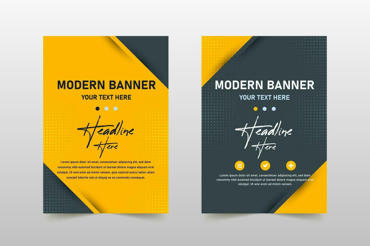Modern Flat Yellow Diagonal Banner Template vector