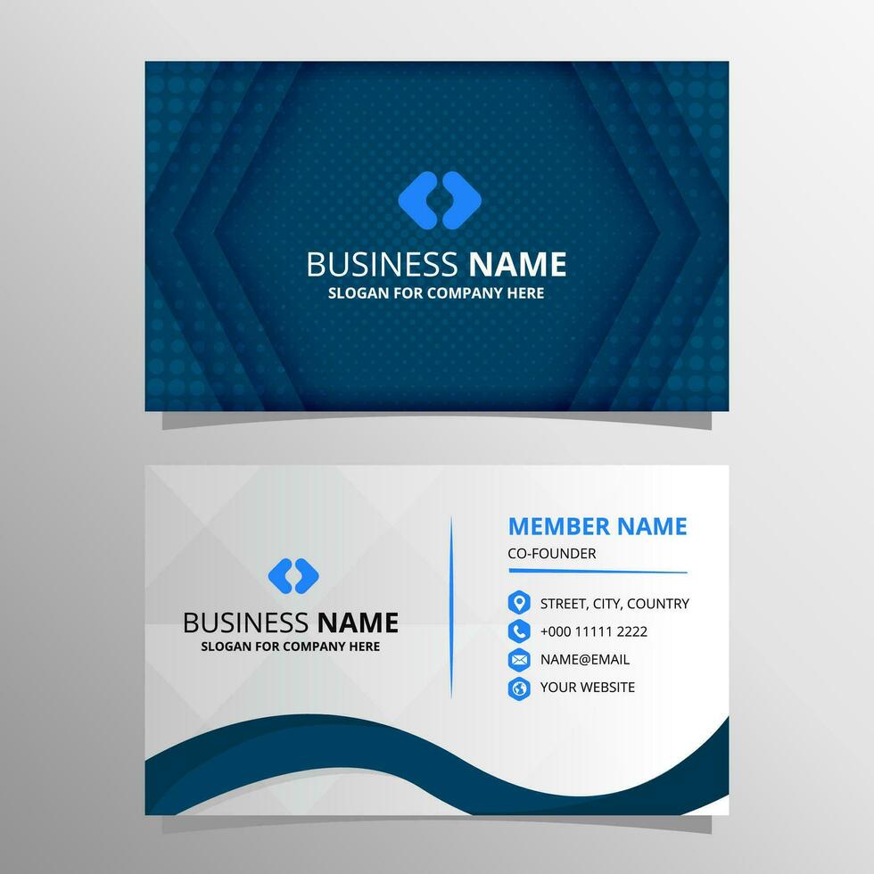 Modern Gradient Blue Dotted Business Card Template vector