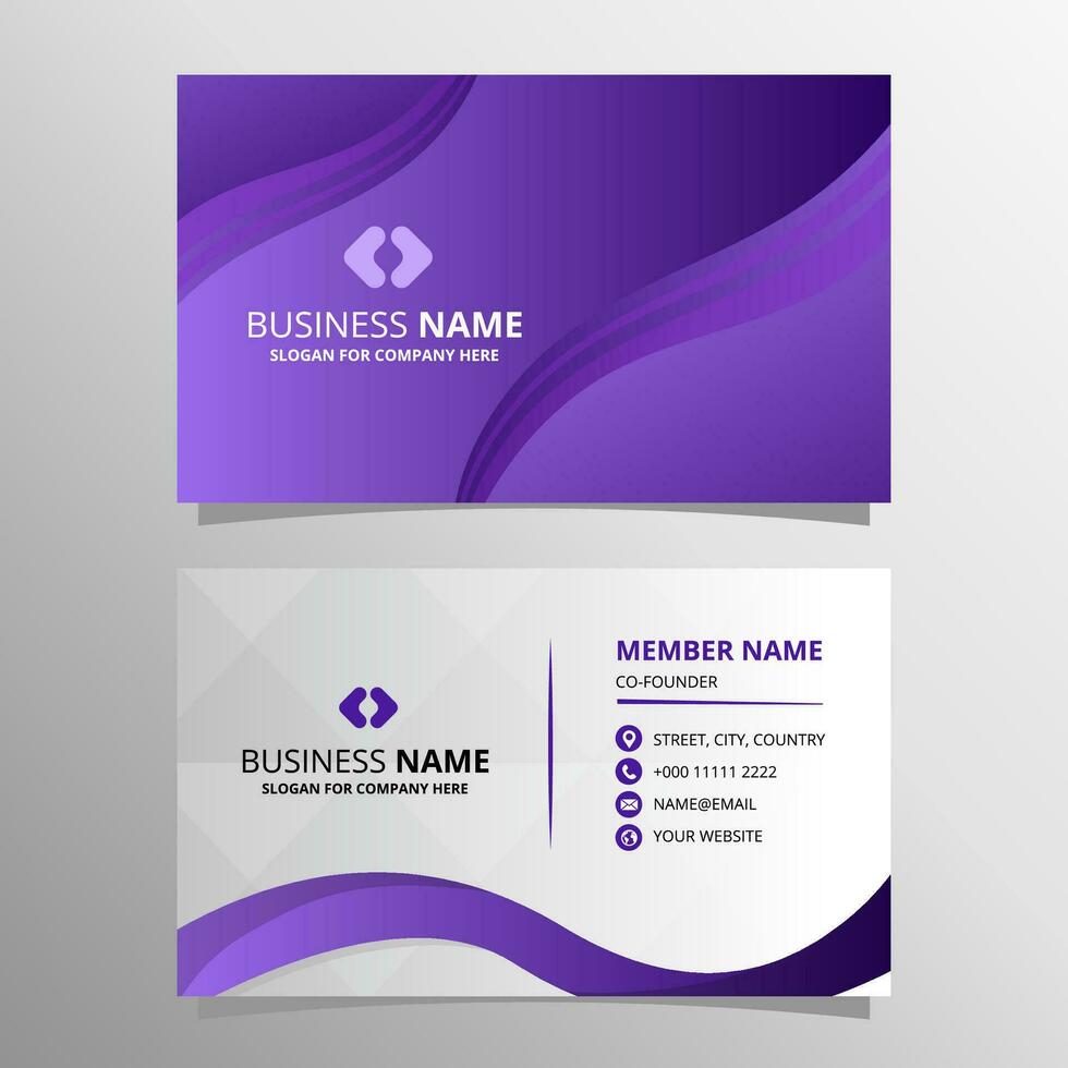 Modern Purple Business Card With Curves vector