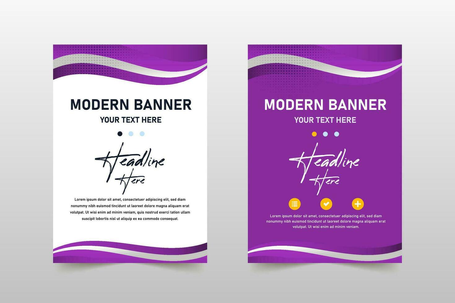 Modern Gradient Purple Wavy Business Banner Template With Curves vector