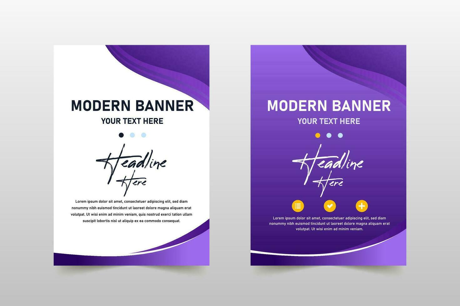 Modern Purple Business Banner Template With Curves vector
