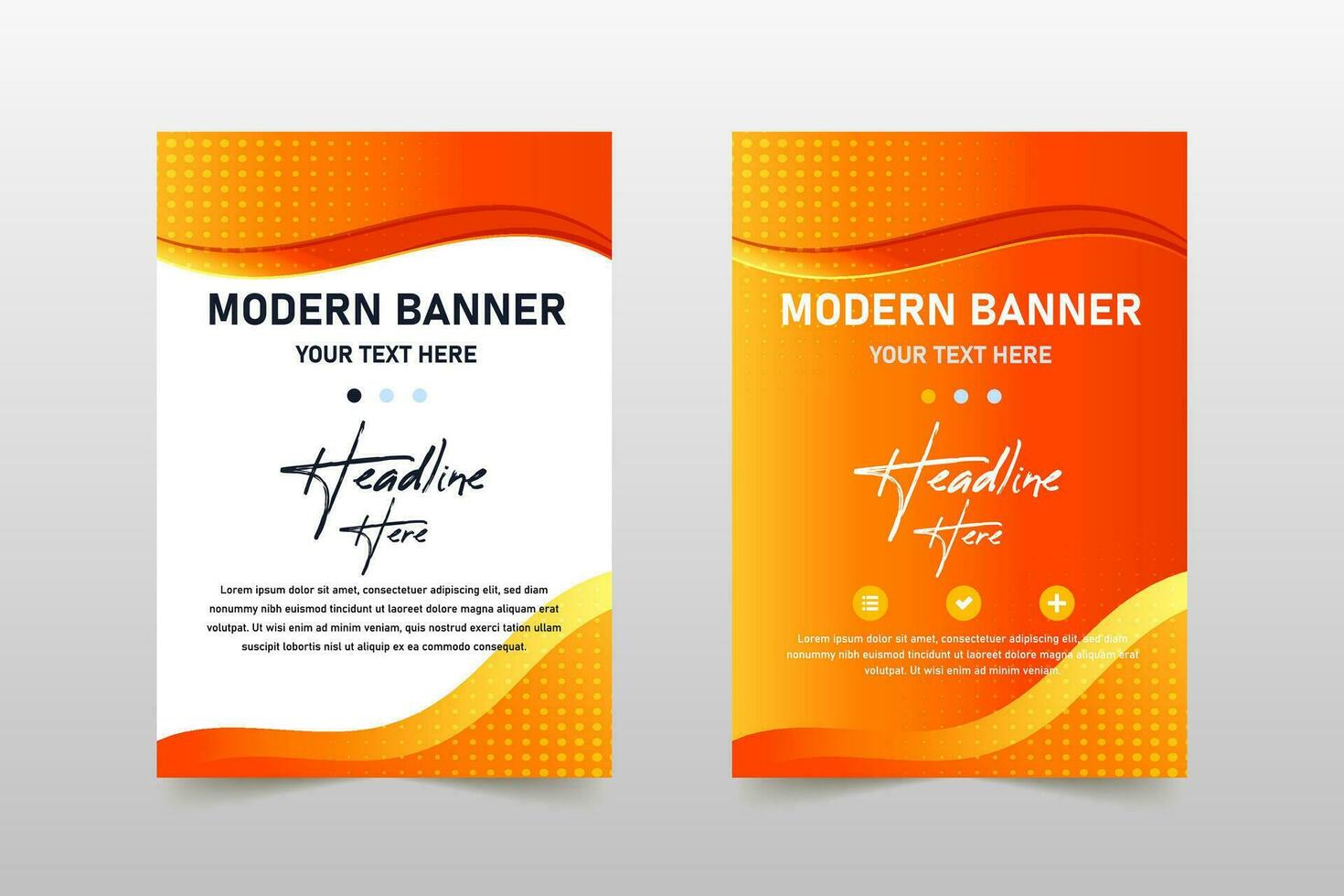 Modern Orange Business Banner Template With Curves vector