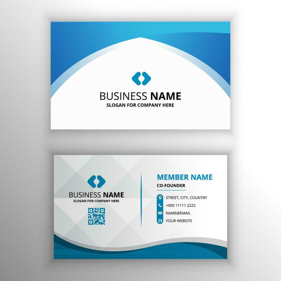 Modern Gradient Business Card With Curves vector