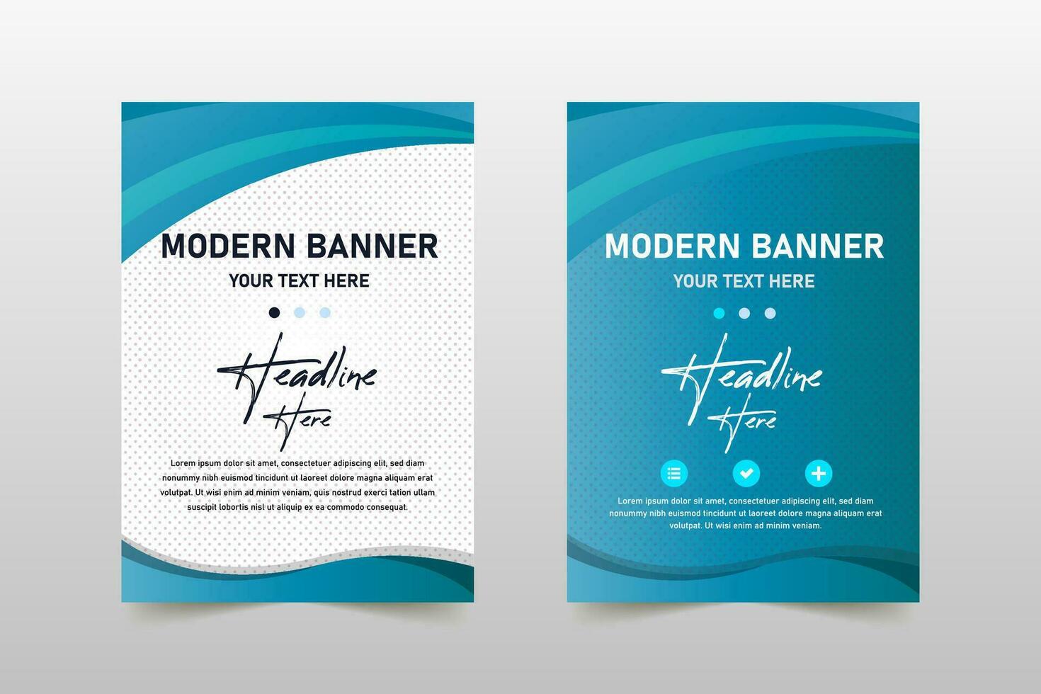 Modern Light Blue Business Banner Template With Curves vector