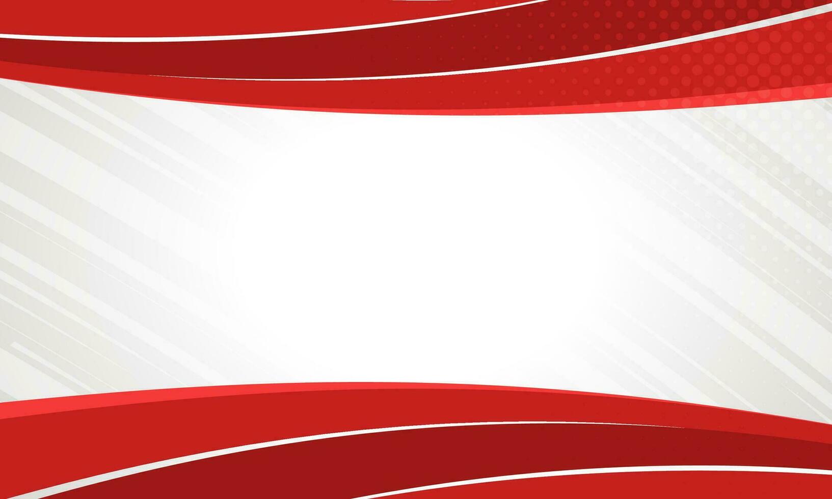 Modern Vector Red and White Curved Background