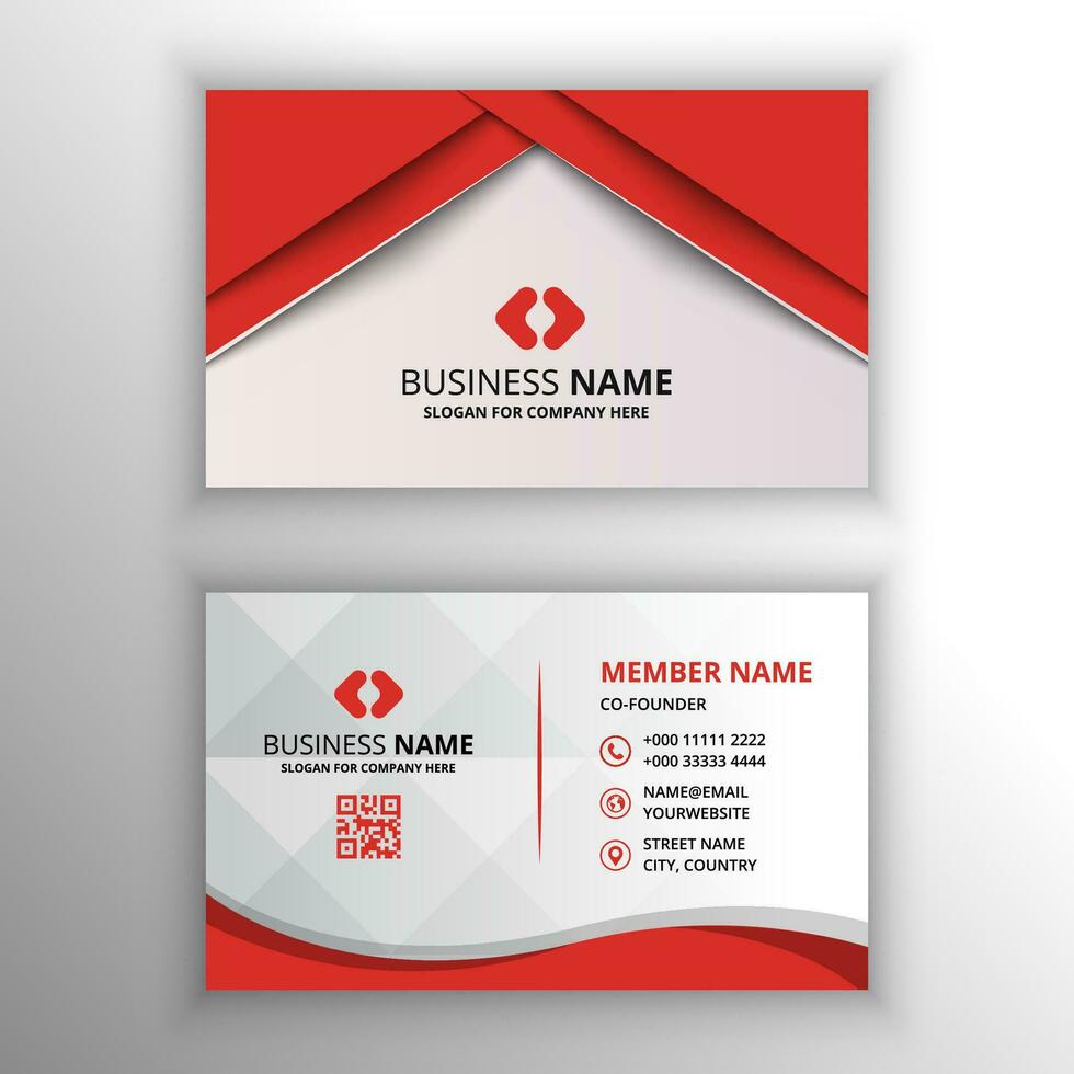 Modern Minimal Red Business Card Template vector