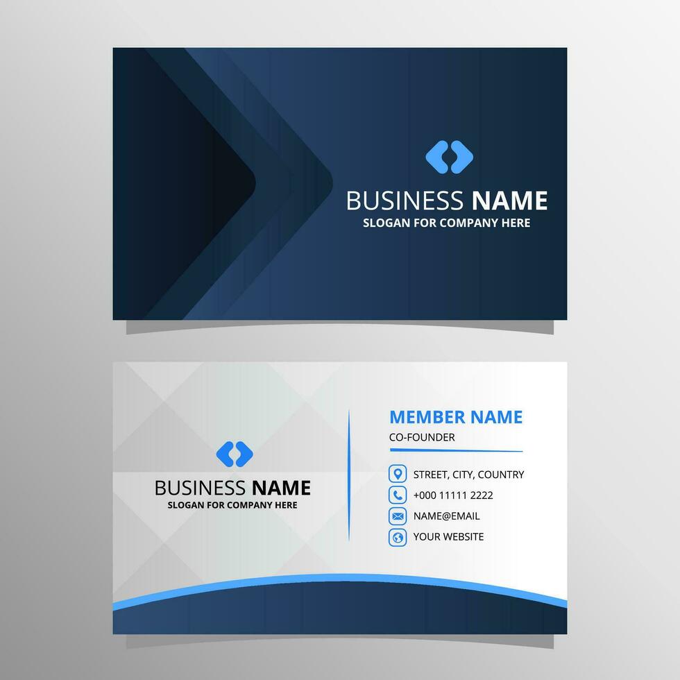Vector Abstract Gradient Blue Business Card Template