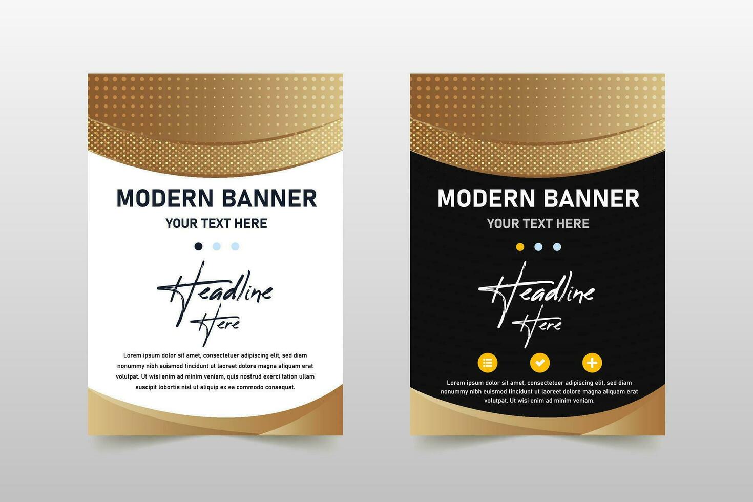 Stylish Luxury Black and Gold Dotted Banner Template vector