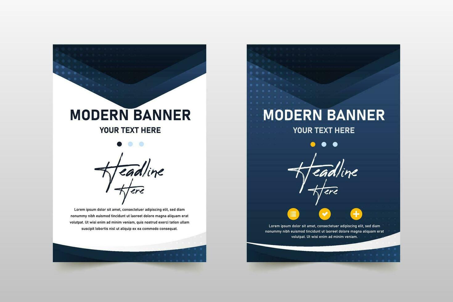 Vector Abstract Gradient Blue Business Banner Template