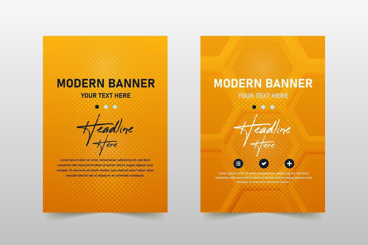 Modern Yellow Hexagon Banner Template vector