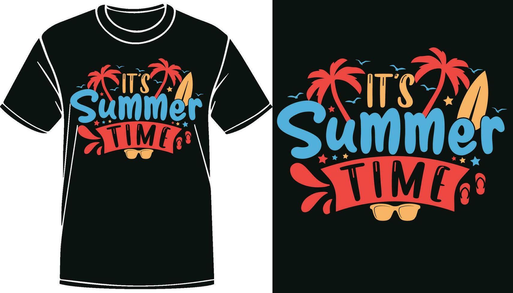 It's Summer Time Typography Trendy Design, Summer Quote Design with Summer Vector