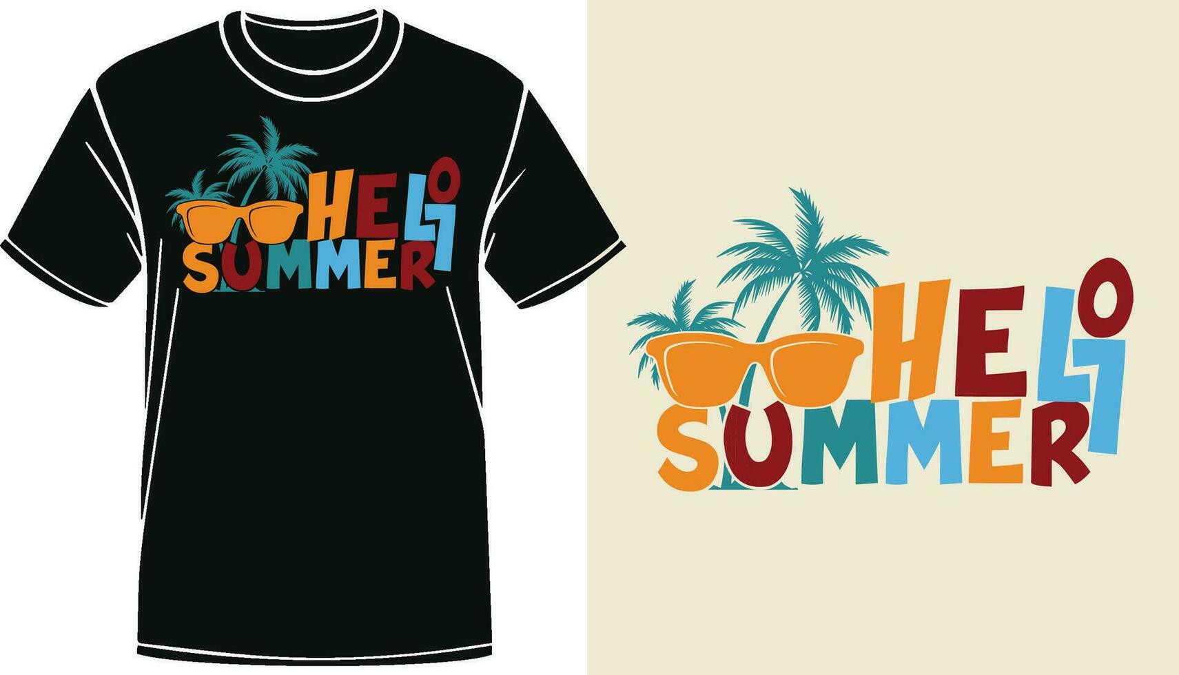 Hello Summer Trendy Summer Quote Design vector