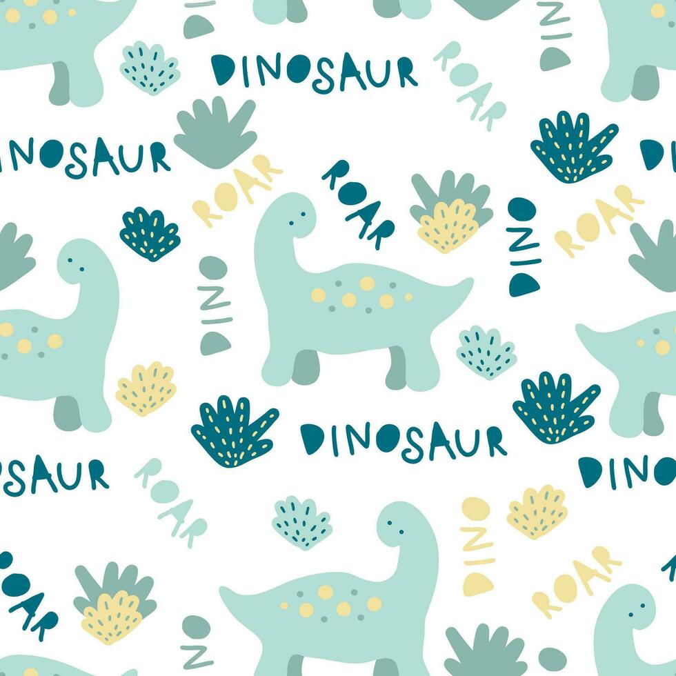 infantil sin costura modelo con pequeño dinosaurios linda bebé impresión para tee, textil y tela. vector