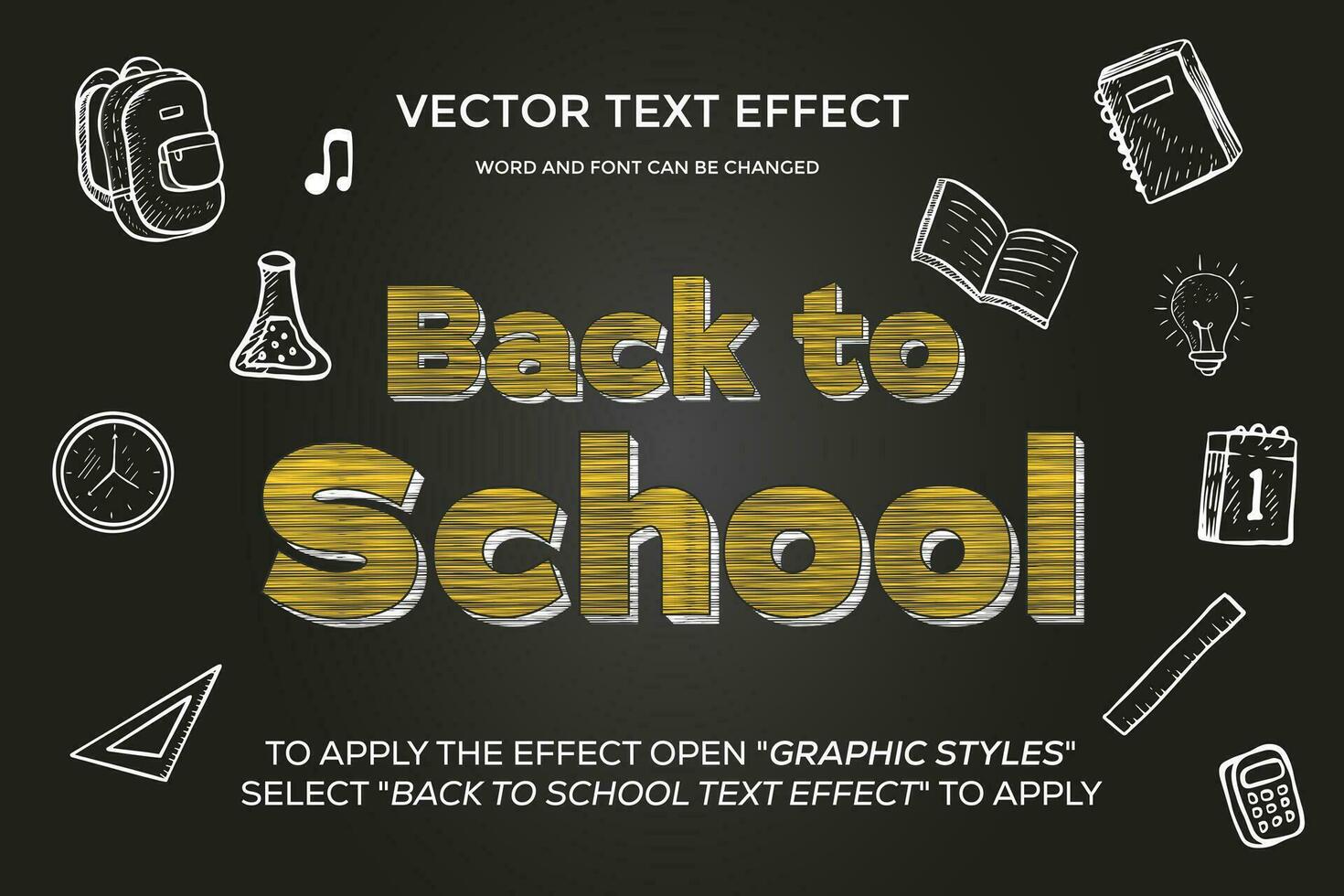 vector text effect back to school fully editable easy to use