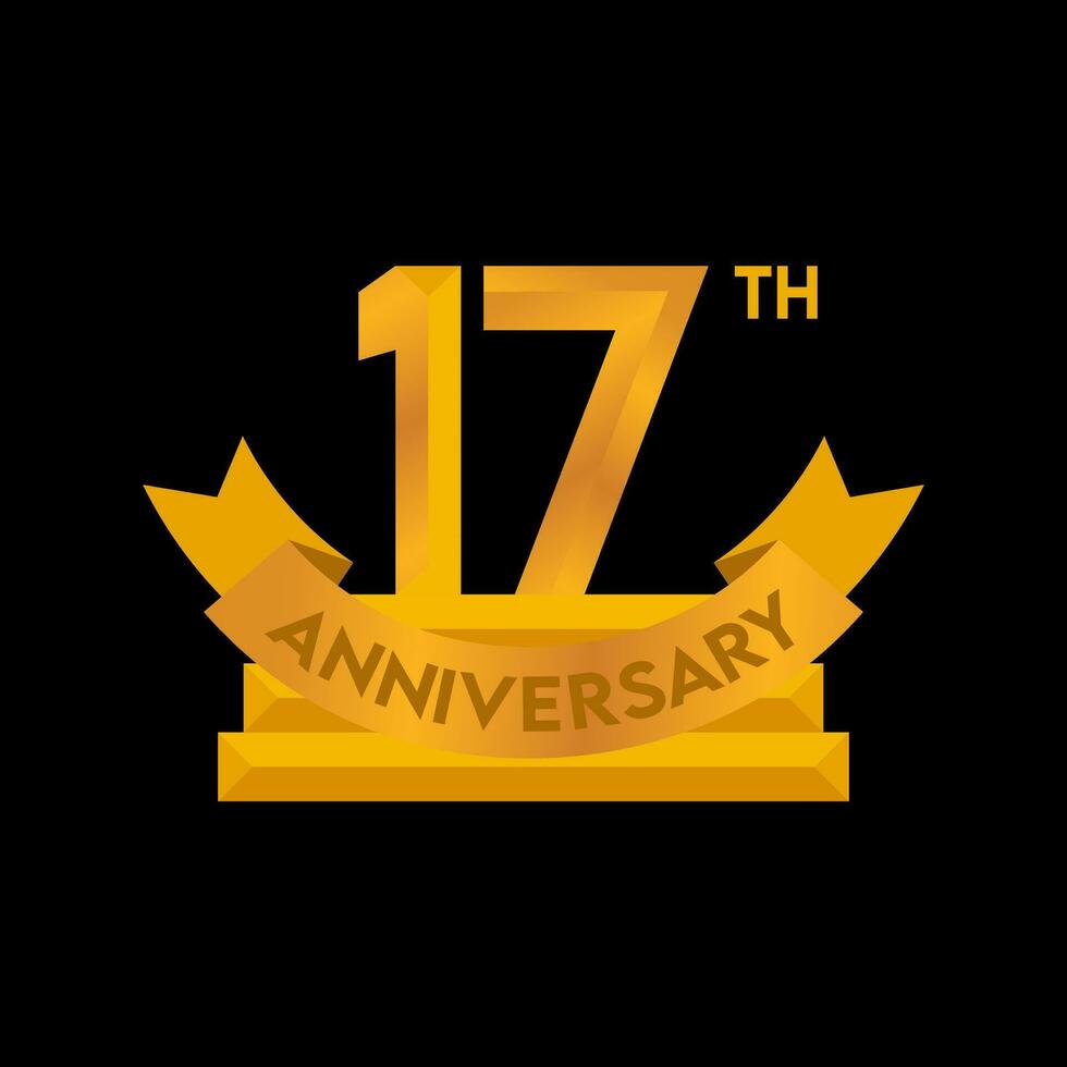1st to 50th Anniversary elegant gold color vector