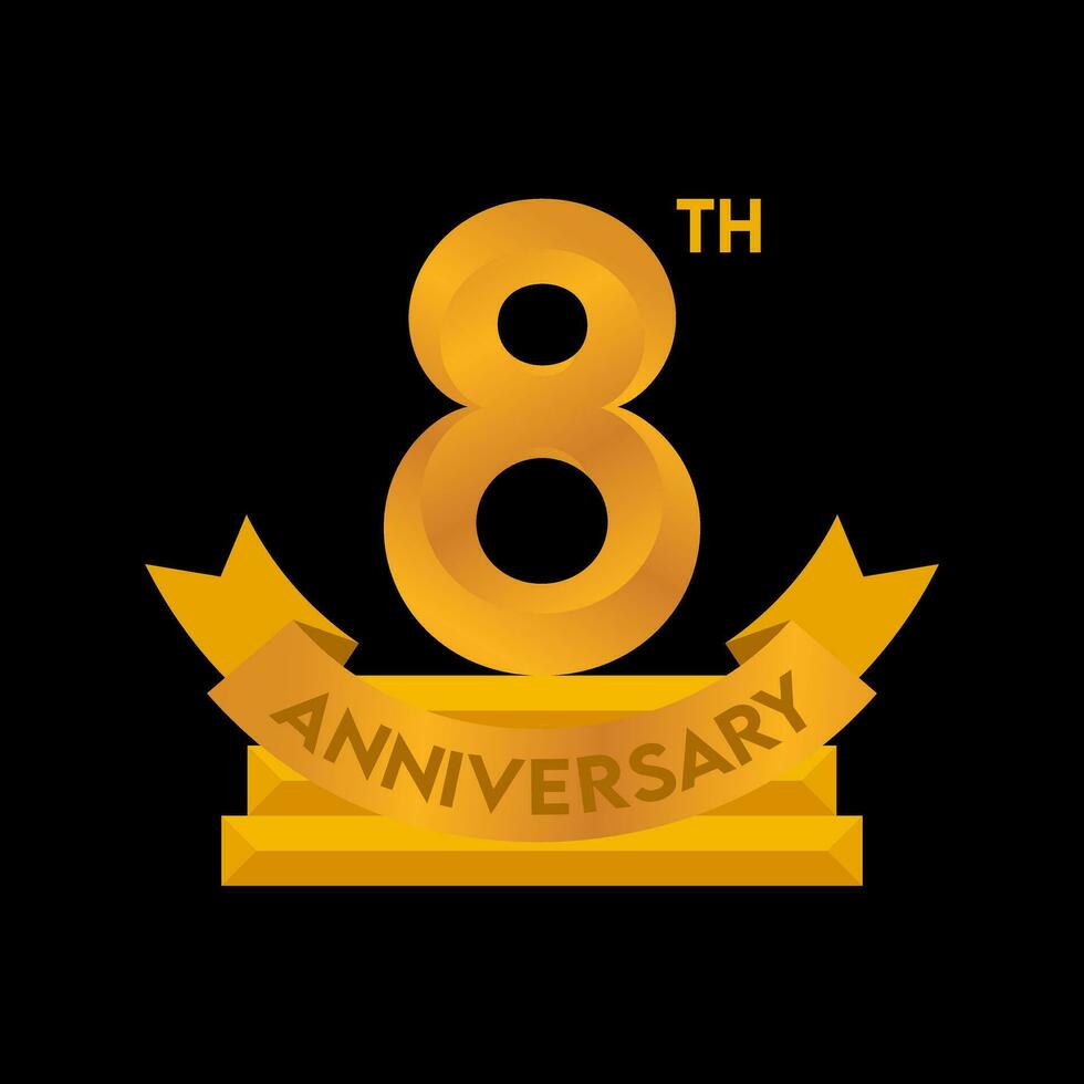 1st to 50th Anniversary elegant gold color vector