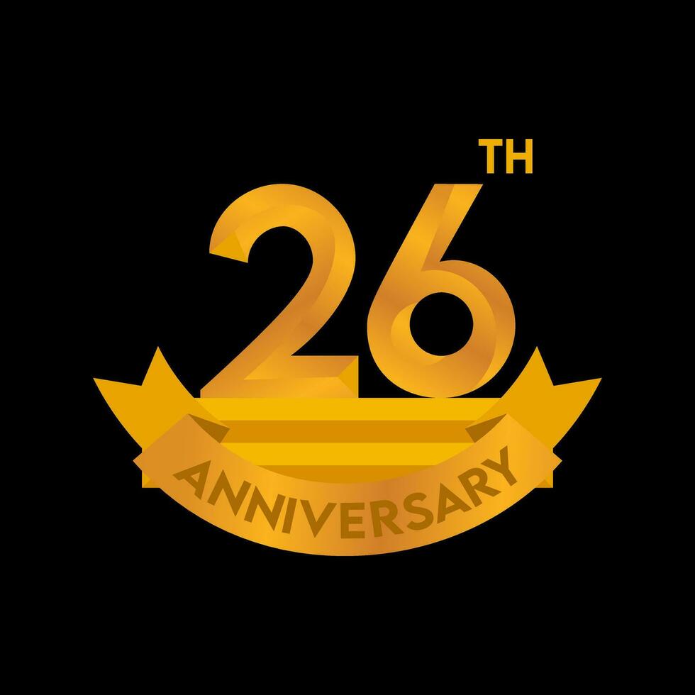 1st to 50th Anniversary elegant gold color vector