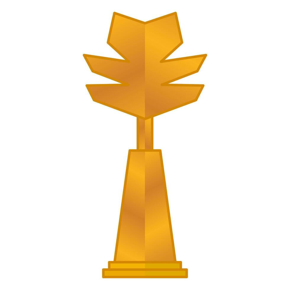 Elegant gold color championship trophy vector