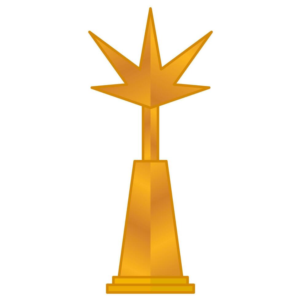 Elegant gold color championship trophy vector