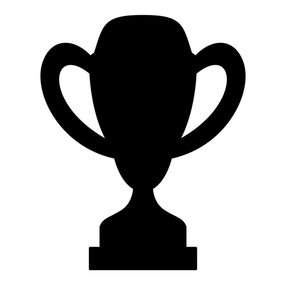 Champion trophy Silhouette in black color vector