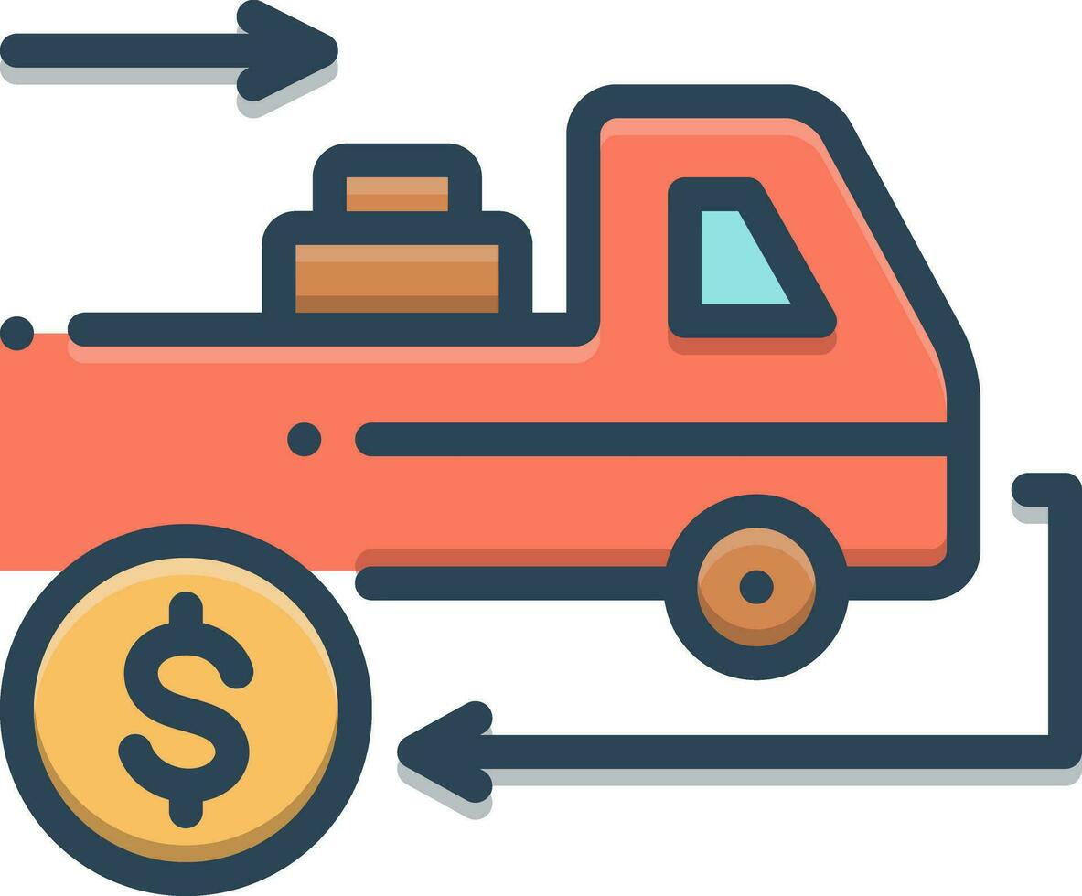 color icon for cash on delivery vector
