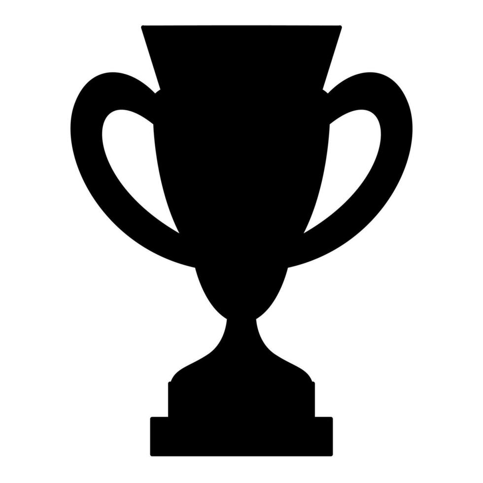 Champion trophy Silhouette in black color vector