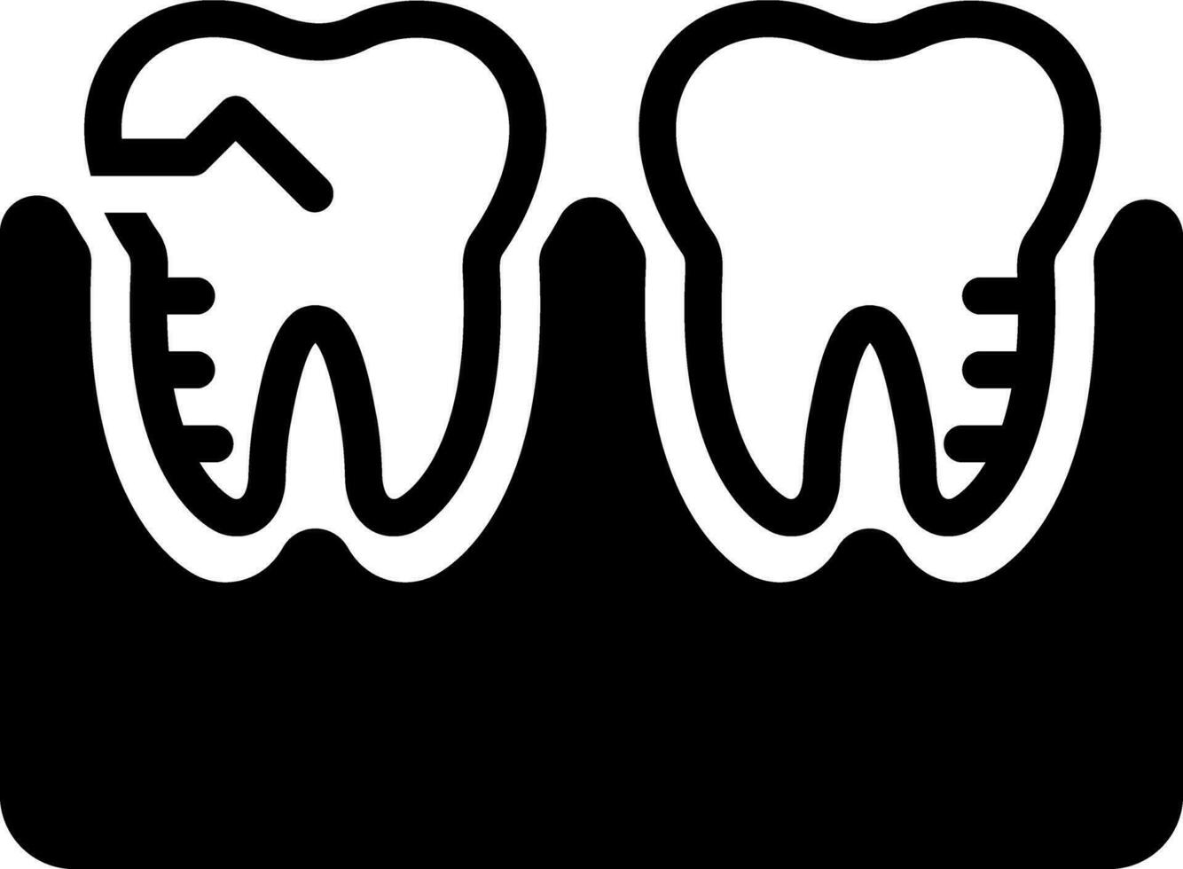 solid icon for molar silhouette vector